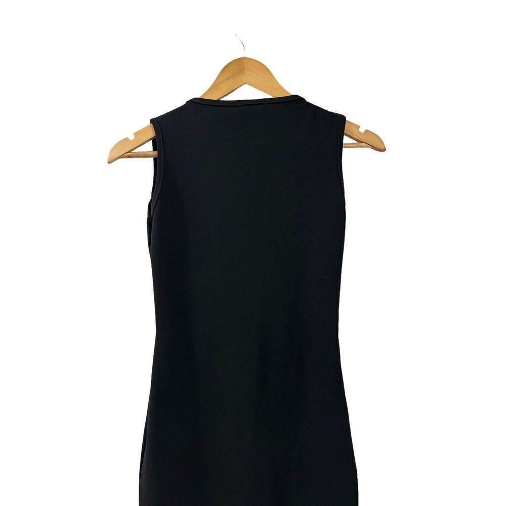 Pretty Little Thing Dress Shape Black Crepe Eyelet Detail Midi Size 2 Women PLT - Picture 10 of 11